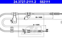 Cablu, frana de parcare MITSUBISHI COLT CZC Cabriolet (RG) (2006 - 2009) ATE 24.3727-2111.2