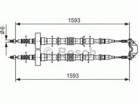 Cablu frana de parcare OPEL ASTRA G Cabriolet (F67) - OEM - BOSCH: 1987477527|1 987 477 527 - W02602785 - LIVRARE DIN STOC in 24 ore!!!