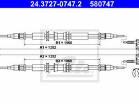 Cablu, frana de parcare OPEL ASTRA G combi (F35_) (1998 - 2009) ATE 24.3727-0747.2