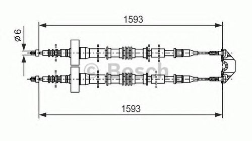 Cablu frana de parcare OPEL ASTRA G Delvan (F