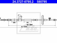 Cablu, frana de parcare OPEL ASTRA GTC J (2011 - 2016) ATE 24.3727-0795.2