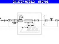 Cablu, frana de parcare OPEL ASTRA J limuzina (2012 - 2020) ATE 24.3727-0795.2
