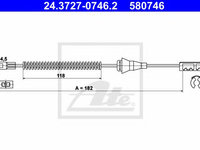 Cablu, frana de parcare OPEL COMBO (71_) (1994 - 2001) ATE 24.3727-0746.2