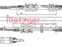 Cablu, frana de parcare OPEL COMBO (71_), OPEL CAMPO (TF_) - METZGER 11.5755