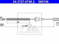 Cablu, frana de parcare OPEL COMBO (71_), VAUXHALL COMBO Mk I (B), OPEL ASTRA G hatchback (F48_, F08_) - ATE 24.3727-0746.2