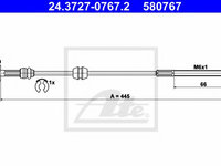 Cablu, frana de parcare OPEL COMBO Tour (2001 - 2016) ATE 24.3727-0767.2 piesa NOUA