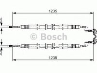 Cablu, frana de parcare OPEL COMBO Tour (2001 - 2016) BOSCH 1 987 477 869 piesa NOUA