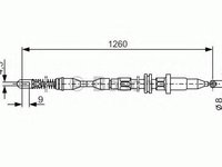 Cablu, frana de parcare OPEL CORSA A TR (91_, 92_, 96_, 97_), OPEL CORSA A hatchback (93_, 94_, 98_, 99_), VAUXHALL NOVA hatchback - BOSCH 1 987 477 3