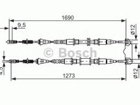 Cablu, frana de parcare OPEL MONZA E (39_, 49_), OPEL KADETT E Cabriolet (43B_), OPEL KADETT E combi (35_, 36_, 45_, 46_) - BOSCH 1 987 477 129