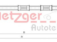 Cablu, frana de parcare OPEL SINTRA (1996 - 1999) METZGER 10.5971