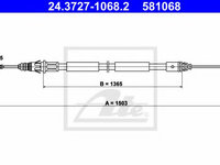 Cablu, frana de parcare OPEL VIVARO Combi (J7) (2001 - 2020) ATE 24.3727-1068.2