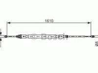 Cablu, frana de parcare PEUGEOT 1007 (KM) (2005 - 2016) BOSCH 1 987 477 238 piesa NOUA