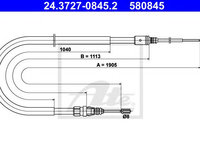 Cablu, frana de parcare PEUGEOT 207 CC (WD_) (2007 - 2016) ATE 24.3727-0845.2