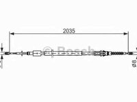 Cablu frana de parcare PEUGEOT 307 3A/C BOSCH 1 987 477 598