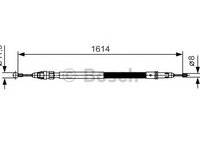 Cablu, frana de parcare PEUGEOT EXPERT caroserie (VF3A_, VF3U_, VF3X_) (2007 - 2020) BOSCH 1 987 482 007