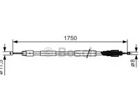 Cablu, frana de parcare PORSCHE CAYENNE (955), VW TOUAREG (7LA, 7L6, 7L7) - BOSCH 1 987 482 018