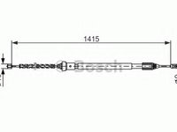 Cablu, frana de parcare RENAULT CLIO Mk II (BB0/1/2_, CB0/1/2_), RENAULT CLIO II caroserie (SB0/1/2_), RENAULT SYMBOL I (LB0/1/2_) - BOSCH 1 987 477 7