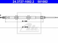 Cablu, frana de parcare RENAULT KANGOO / GRAND KANGOO (KW0/1_) (2008 - 2020) ATE 24.3727-1082.2