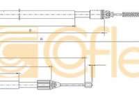 Cablu, frana de parcare RENAULT MEGANE I Scenic (JA0/1) (1996 - 2001) COFLE 10.6692 piesa NOUA