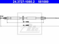Cablu, frana de parcare RENAULT MEGANE III Cupe (DZ0/1) (2008 - 2016) ATE 24.3727-1080.2 piesa NOUA