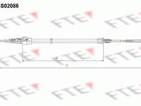 Cablu, frana de parcare SEAT AROSA (6H), VW LUPO (6X1, 6E1) - FTE FBS02086