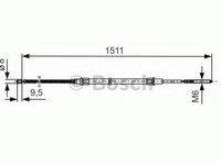 Cablu, frana de parcare SEAT CORDOBA limuzina (6K1, 6K2), VW POLO (6N1), SEAT IBIZA Mk II (6K1) - BOSCH 1 987 477 284