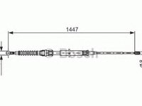 Cablu, frana de parcare SEAT LEON (1P1) (2005 - 2012) BOSCH 1 987 477 958 piesa NOUA