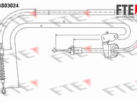 Cablu, frana de parcare spate stanga (FBS03024 FTE) MINI