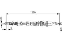 Cablu, frana de parcare stanga (1987477308 BOSCH) OPEL,VAUXHALL