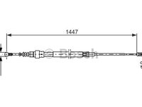 Cablu, frana de parcare stanga (1987477802 BOSCH) AUDI,SEAT,SKODA,VW