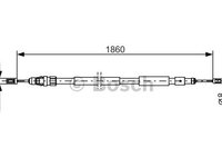 Cablu, frana de parcare stanga (1987482319 BOSCH) Citroen