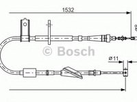 Cablu, frana de parcare SUZUKI IGNIS II - BOSCH 1 987 482 093