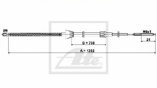 Cablu, frana de parcare VW LUPO ( 6X1, 6E1 ) 