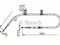 Cablu, frana de parcare VW PASSAT limuzina (3B2), VW PASSAT Variant (3B5), VW PASSAT limuzina (3B3) - BOSCH 1 987 477 803