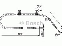 Cablu, frana de parcare VW PASSAT limuzina (3B2), VW PASSAT Variant (3B5), VW PASSAT limuzina (3B3) - BOSCH 1 987 477 804