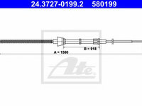 Cablu, frana de parcare VW POLO (9N_) (2001 - 2012) ATE 24.3727-0199.2
