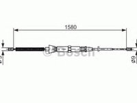 Cablu, frana de parcare VW POLO (9N_) (2001 - 2012) BOSCH 1 987 477 806