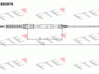 Cablu, frana de parcare VW RABBIT V (1K1), SEAT ALTEA (5P1), SKODA LAURA (1Z3) - FTE FBS02076