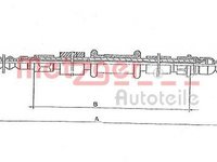 Cablu frana mana ALFA ROMEO 155 167 METZGER 251.25