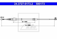 Cablu frana mana Audi A3 (8l1), Vw Bora (1j2), Golf 4 (1j1), New Beetle , Seat Leon (1m1), Skoda Octavia (1u2), Ate 24372701732, parte montare : Spate