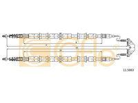 Cablu frana mana Chevrolet Corsa, Opel Astra G (F48, F08) Cofle 115863, parte montare : spate