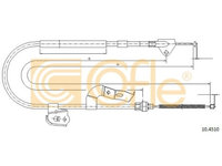 Cablu frana mana Citroen C1 (Pm, Pn), Peugeot 107, Toyota Aygo (Wnb1, Kgb1) Cofle 104510, parte montare : dreapta, spate