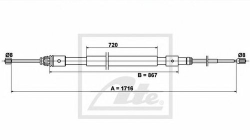 Cablu frana mana CITROEN C3 Pluriel HB ATE 24