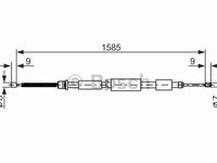 Cablu frana mana CITROEN ZX N2 BOSCH 1987477079