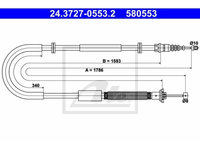 Cablu frana mana Fiat Bravo 2 (198), Stilo (192), Ate 24372705532, parte montare : Stanga, Spate