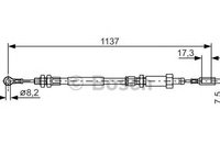 Cablu frana mana FIAT DUCATO bus 230 BOSCH 1987482046