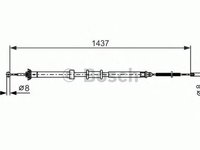 Cablu frana mana FIAT PANDA 312 312 BOSCH 1987482391