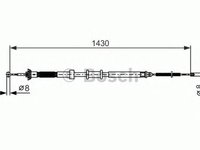 Cablu frana mana FIAT PANDA Van 169 BOSCH 1987482389