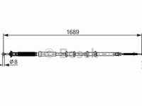 Cablu frana mana FIAT PUNTO 199 BOSCH 1987477975