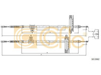 Cablu frana mana Ford Focus 1 (Daw, Dbw), Focus C-Max, Focus 3 Limuzina Cofle 105362, parte montare : spate